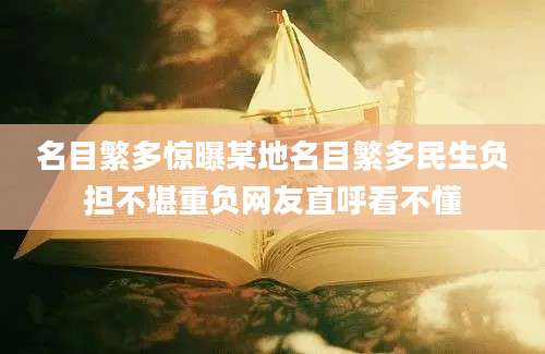 名目繁多惊曝某地名目繁多民生负担不堪重负网友直呼看不懂