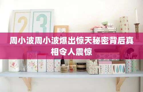 周小波周小波爆出惊天秘密背后真相令人震惊