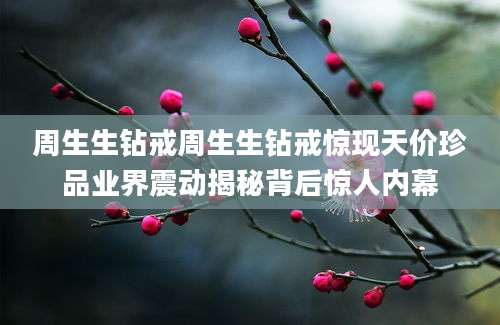 周生生钻戒周生生钻戒惊现天价珍品业界震动揭秘背后惊人内幕