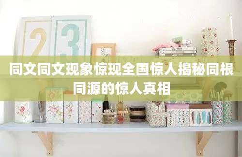 同文同文现象惊现全国惊人揭秘同根同源的惊人真相