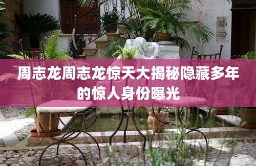 周志龙周志龙惊天大揭秘隐藏多年的惊人身份曝光
