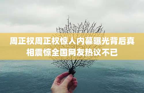周正权周正权惊人内幕曝光背后真相震惊全国网友热议不已