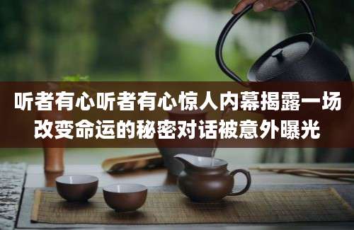 听者有心听者有心惊人内幕揭露一场改变命运的秘密对话被意外曝光