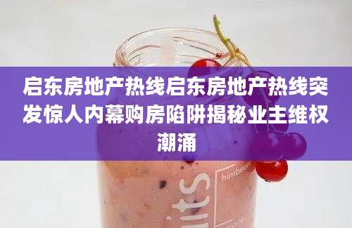 启东房地产热线启东房地产热线突发惊人内幕购房陷阱揭秘业主维权潮涌