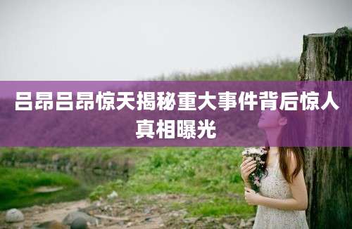 吕昂吕昂惊天揭秘重大事件背后惊人真相曝光