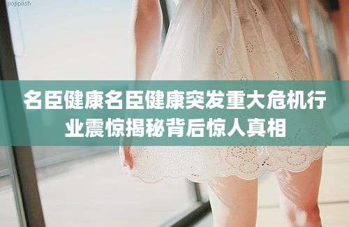 名臣健康名臣健康突发重大危机行业震惊揭秘背后惊人真相