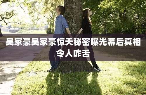 吴家豪吴家豪惊天秘密曝光幕后真相令人咋舌