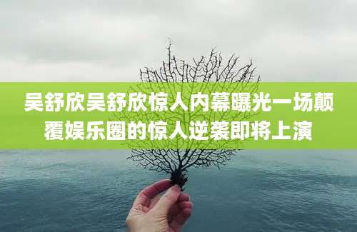 吴舒欣吴舒欣惊人内幕曝光一场颠覆娱乐圈的惊人逆袭即将上演