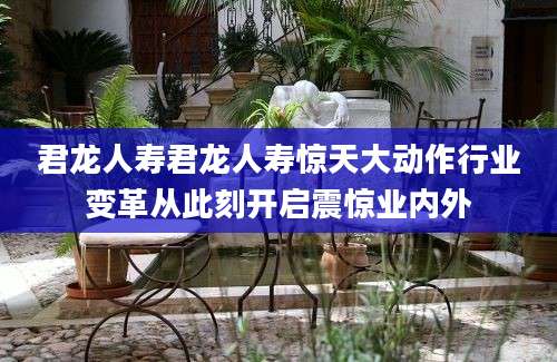 君龙人寿君龙人寿惊天大动作行业变革从此刻开启震惊业内外
