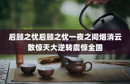 后顾之忧后顾之忧一夜之间烟消云散惊天大逆转震惊全国