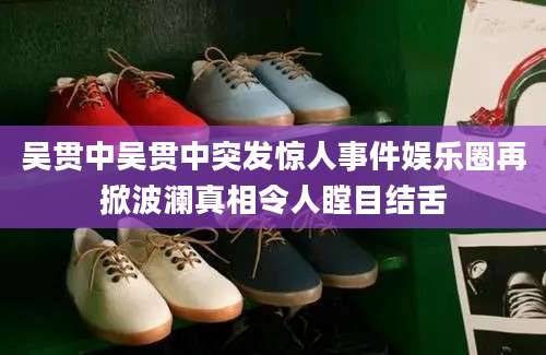 吴贯中吴贯中突发惊人事件娱乐圈再掀波澜真相令人瞠目结舌