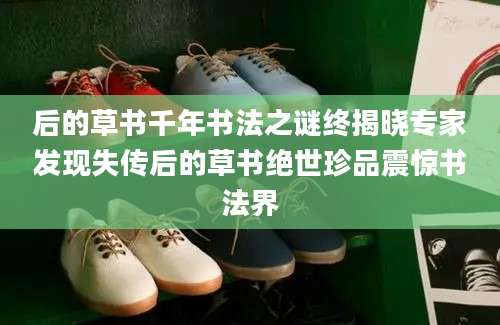 后的草书千年书法之谜终揭晓专家发现失传后的草书绝世珍品震惊书法界