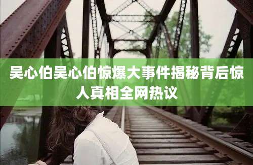 吴心伯吴心伯惊爆大事件揭秘背后惊人真相全网热议