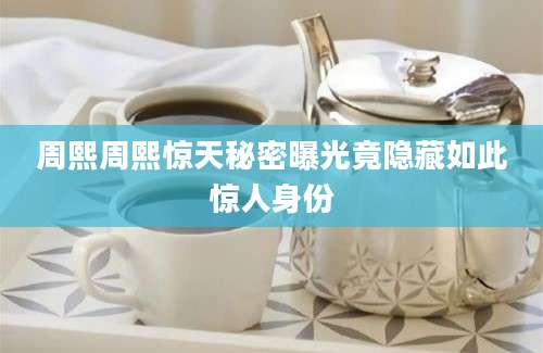 周熙周熙惊天秘密曝光竟隐藏如此惊人身份